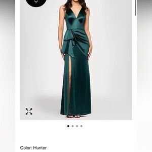 Elegant Hunter Green Long Dress
